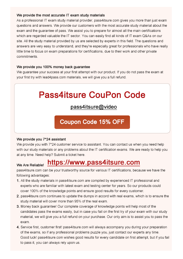 pass4itsure 1Y0-351 coupon